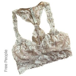 FREE PEOPLE INTIMATELY | NWOT LACE RACERBACK BRALETTE DUSTY LIGHT PINK | SMALL